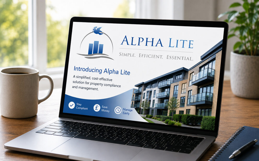 Alpha Lite Logo and apartment block